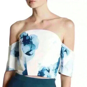 Keepsake The Label Watercolor Floral Bodice Off The Shoulder Blouse Top Shirt